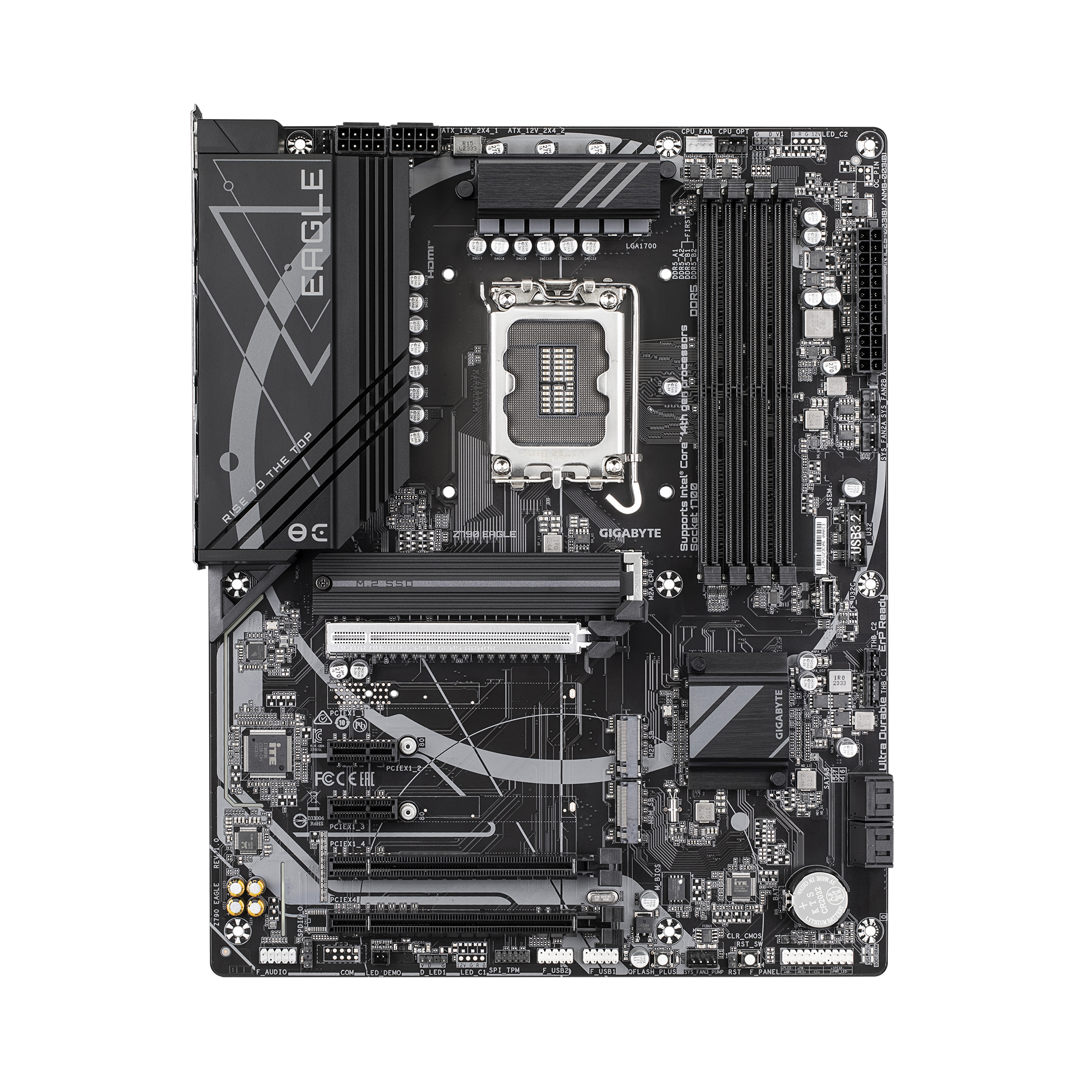 Gigabyte Z790 EAGLE | Processor family Intel | Processor socket LGA1700 | DDR5 DIMM | Supported hard disk drive interfaces M.2, SATA | Number of SATA connectors 4