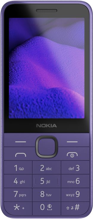 Nokia 235 4G (2024) (TA-1614) | Purple | 2.8 " | TFT LCD | 128 MB | 64 MB | Dual SIM | Bluetooth | 5 | Main camera resolution 2 MP