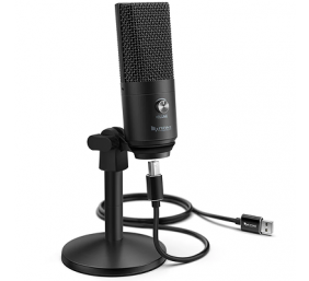 Fifine K670B microphone for computer games / podcasts / broadcasts black + holder