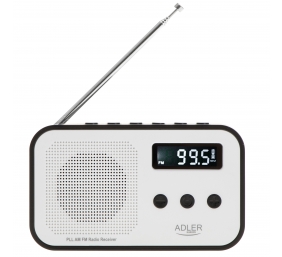 Adler | Digital radio PLL AM/FM | AD 1907 | Alarm function | White/Black