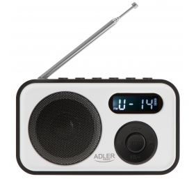 Adler | PLL AM/FM Digital Radio | AD 1906 | Alarm function | White/Black