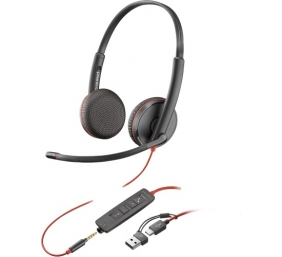 POLY Blackwire 3225 Stereo Laidinės ausinės USB-C, 3.5mm jack, +USB-C/A Adapter (Bulk)