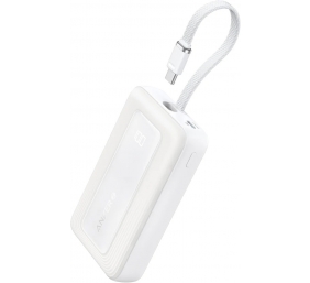 Anker Power Bank, Built-In USB-C Cable, 30W | A1688H21 | 10000 mAh | White