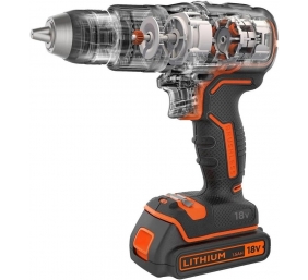 BLACK & DECKER 18V Drill Driver with 2x2.0 Ah Batteries | BCD383D2XK-QW