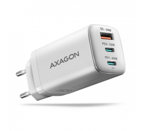 AXAGON GaN wallcharger 3x port (USB-A + 2x USB-C), PD3.0/PPS/QC4+/SFC2.0/AFC/SCP/FCP/Apple, 65W | ACU-DPQ65W