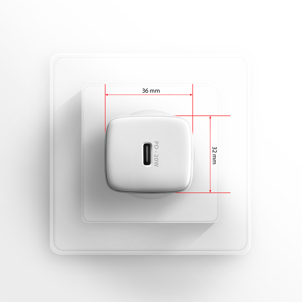 AXAGON Wallcharger 1x port USB-C, PD3.0 / PPS /QC4+/AFC/FCP/Apple, 20W | ACU-PD20W