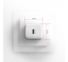 AXAGON Wallcharger 1x port USB-C, PD3.0 / PPS /QC4+/AFC/FCP/Apple, 20W | ACU-PD20W