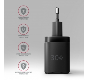 AXAGON Sil wallcharger 1x port USB-C, PD3.0/PPS/QC4+/SFC/AFC/Apple, 30W | ACU-PD30
