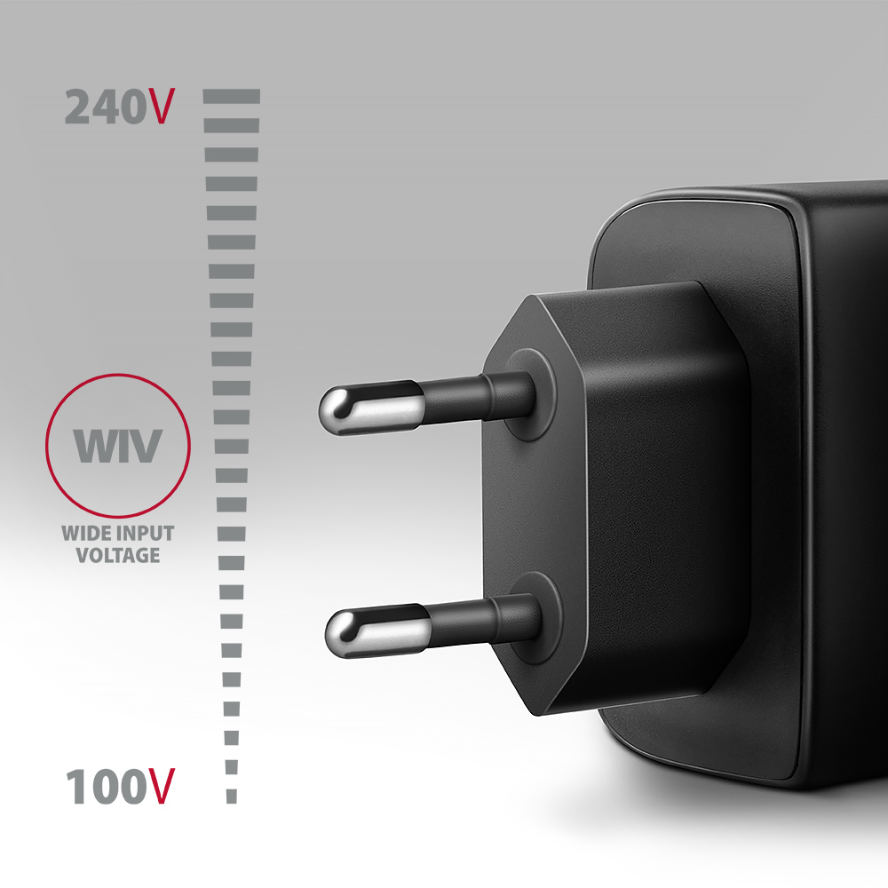AXAGON GaN wallcharger 2x port (USB-A + USB-C), PD3.0/PPS/QC4+/SFC2.0/AFC/SCP/FCP/Apple, 45W | ACU-PQ45