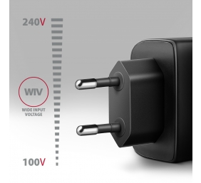 AXAGON GaN wallcharger 2x port (USB-A + USB-C), PD3.0/PPS/QC4+/SFC2.0/AFC/SCP/FCP/Apple, 45W | ACU-PQ45