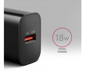 AXAGON Wallcharger 1x port USB-A, QC3.0/AFC/FCP/Apple, 18W | ACU-QC18