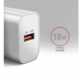 AXAGON Wallcharger 1x port USB-A, QC3.0/AFC/FCP/Apple, 18W | ACU-QC18W