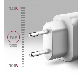 AXAGON Wallcharger 1x port USB-A, QC3.0/AFC/FCP/Apple, 18W | ACU-QC18W