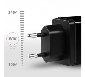 AXAGON Dual wallcharger 240V/2x USB port QC3.0/AFC/FCP and 5V-1.2A, 24W | ACU-QS24