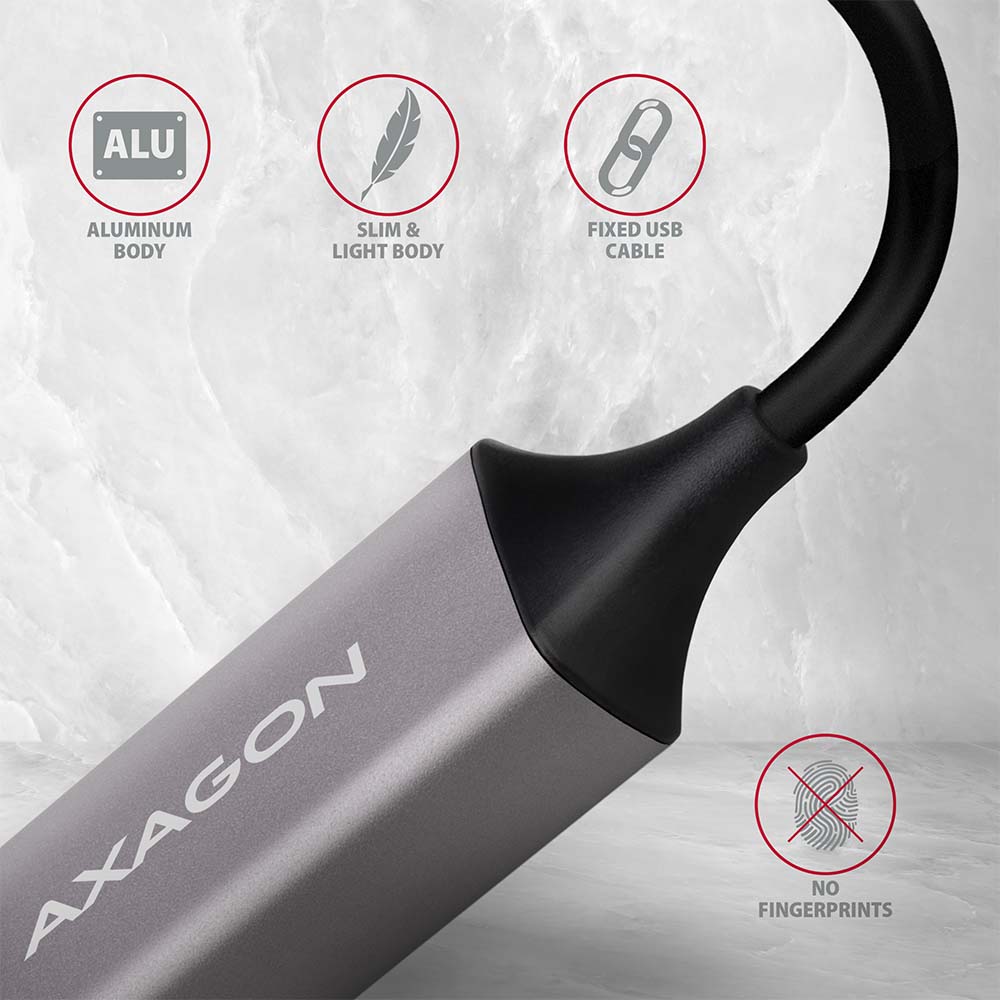 AXAGON ADE-TRC Compact aluminum USB-C 3.2 Gen 1 Gigabit Ethernet 10/100/1000Mbit adapter with automatic installation