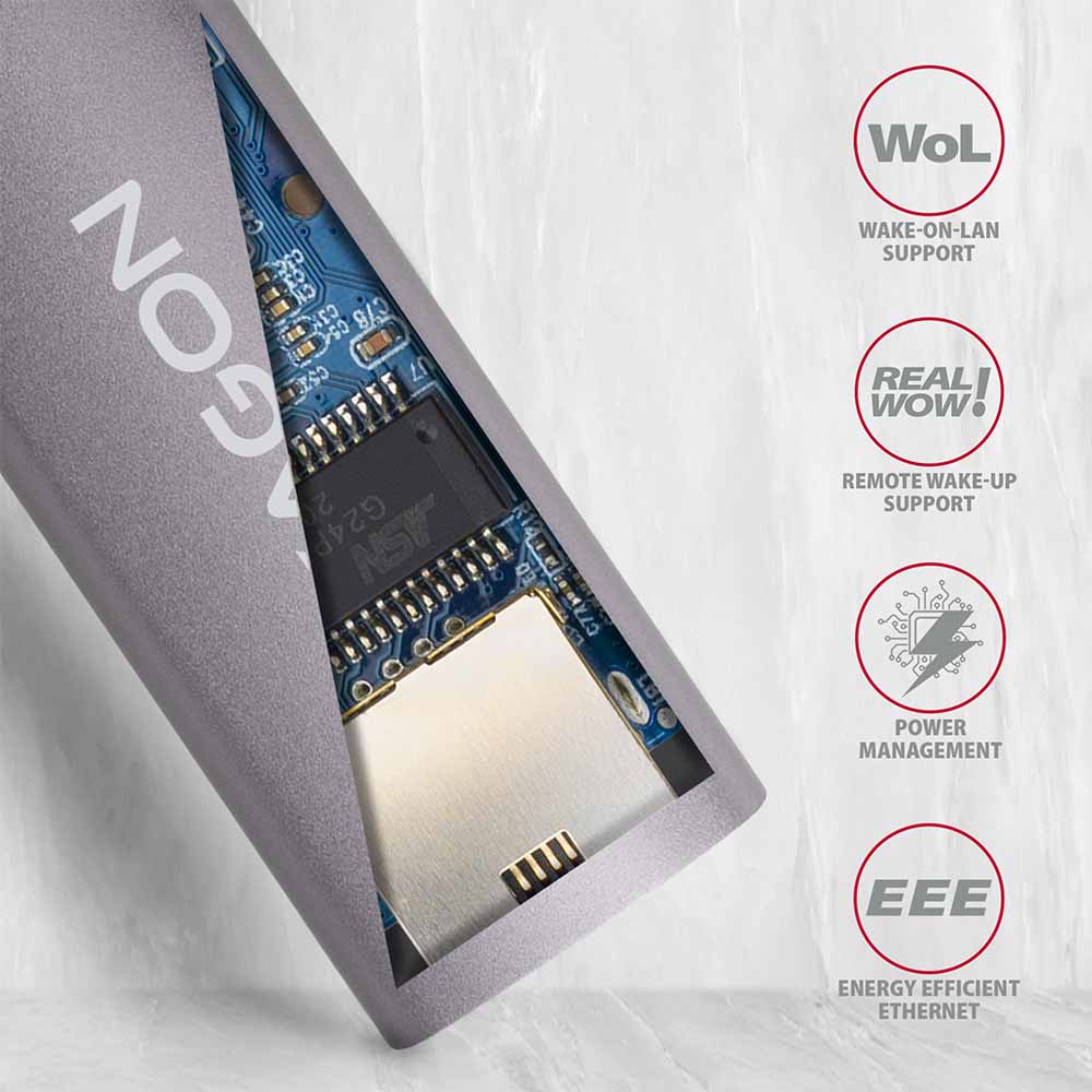 AXAGON ADE-TRC Compact aluminum USB-C 3.2 Gen 1 Gigabit Ethernet 10/100/1000Mbit adapter with automatic installation