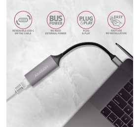 AXAGON ADE-TRC Compact aluminum USB-C 3.2 Gen 1 Gigabit Ethernet 10/100/1000Mbit adapter with automatic installation