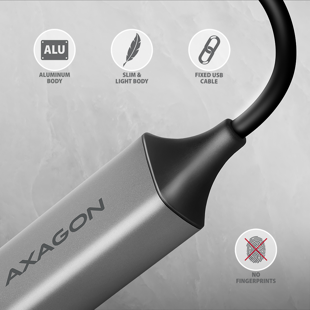 AXAGON ADE-TXCA Compact aluminum USB 3.2 Gen 1 Gigabit Ethernet 10/100/1000Mbit adapter with automatic installation, Nintendo Switch support and USB C-A reduction