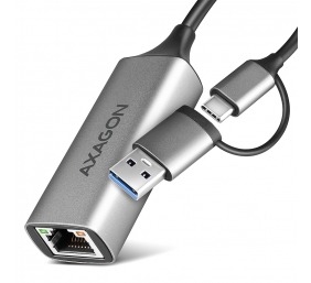 AXAGON ADE-TXCA Compact aluminum USB 3.2 Gen 1 Gigabit Ethernet 10/100/1000Mbit adapter with automatic installation, Nintendo Switch support and USB C-A reduction