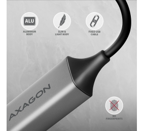 AXAGON ADE-TXCA Compact aluminum USB 3.2 Gen 1 Gigabit Ethernet 10/100/1000Mbit adapter with automatic installation, Nintendo Switch support and USB C-A reduction
