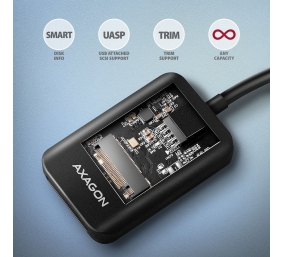 AXAGON USB-C 10Gbps adapter for fast connection of M.2 NVMe and SATA SSD, USB-C cable 10 cm | ADM2-CM