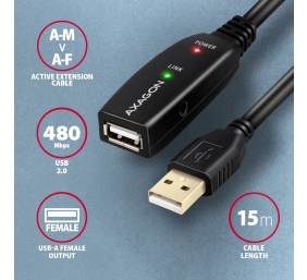 AXAGON USB repeater cable, 15 m | ADR-215 | USB Type A - USB Type A