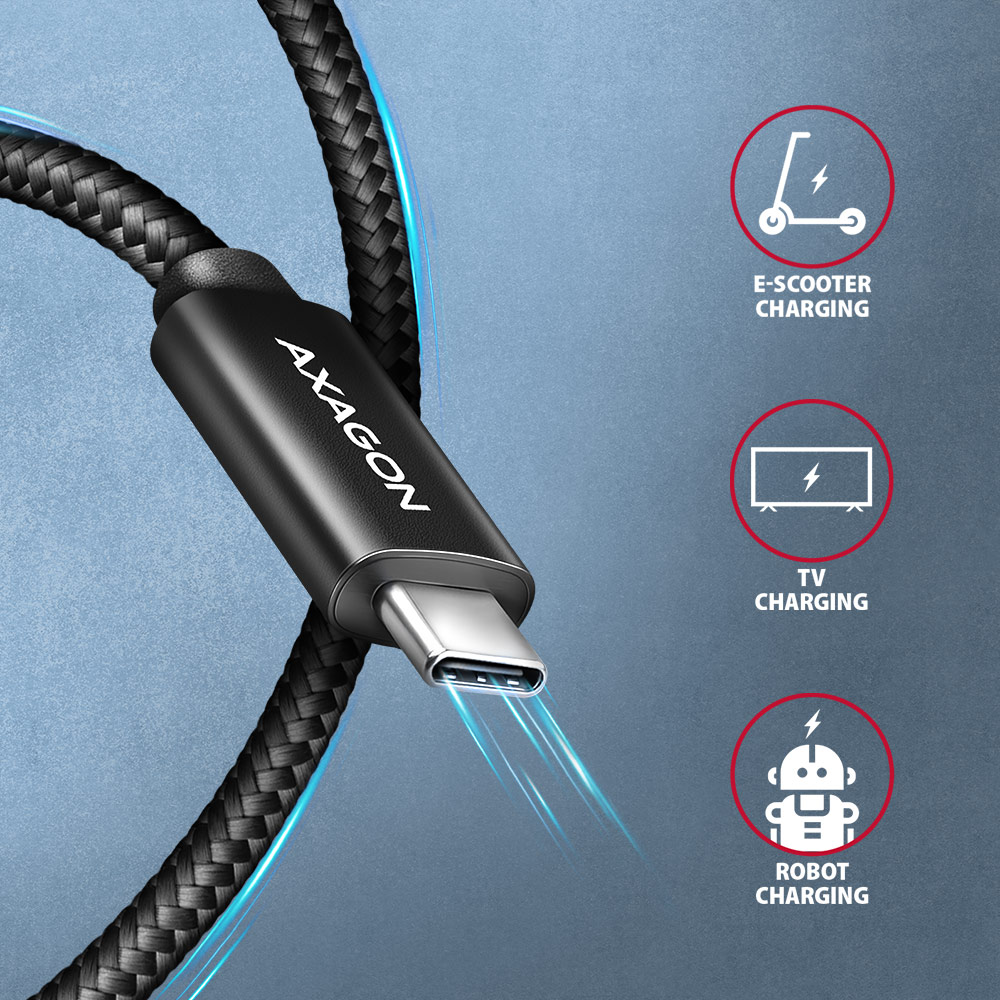 AXAGON Data and charging USB 480Mbps cable, 2 m | BUCM2-CM20AB | USB-C to USB-C