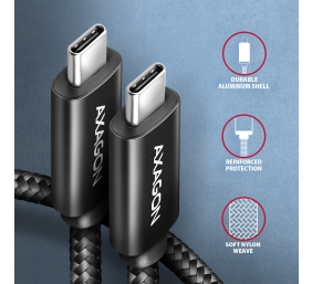 AXAGON Data and charging USB 480Mbps cable, 2 m | BUCM2-CM20AB | USB-C to USB-C