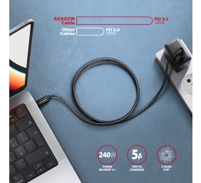 AXAGON Data and charging USB 480Mbps cable, 2 m | BUCM2-CM20AB | USB-C to USB-C