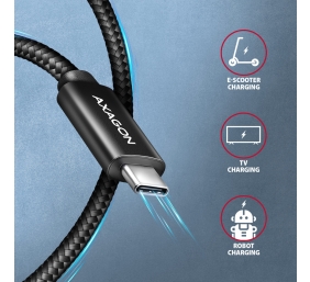AXAGON Data and charging USB 480Mbps cable, 2 m | BUCM2-CM20AB | USB-C to USB-C