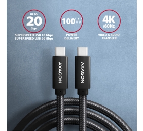 AXAGON Data and charging USB 2.0 cable, 1.5 m | BUCM32-CM15AB | USB-C to USB-C