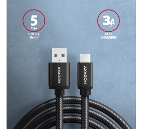 AXAGON Data and charging USB 3.2 Gen1 cable, 1.5 m | BUCM3-AM15AB | USB Type C - USB Type A