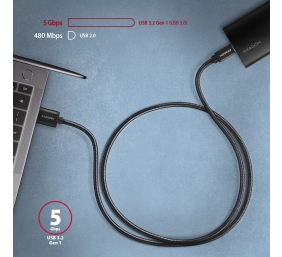 AXAGON Data and charging USB 3.2 Gen1 cable, 1.5 m | BUCM3-AM15AB | USB Type C - USB Type A