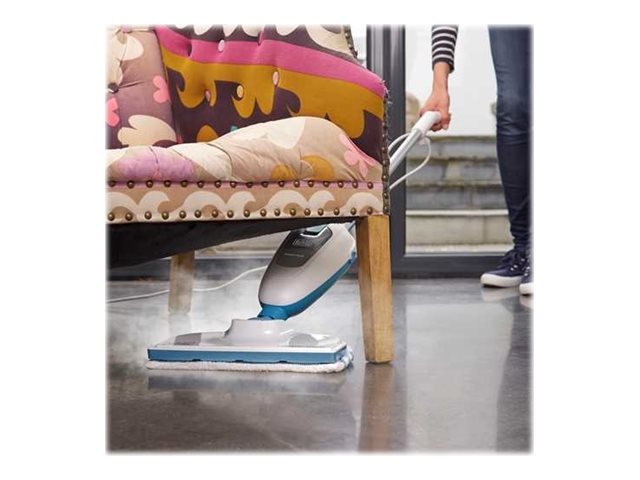 BLACK & DECKER | Steam mop | FSMH13E10-QS | Power 1300 W | Water tank capacity 0.38 L | White/Blue