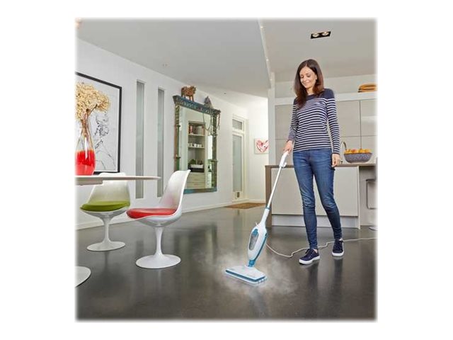 BLACK & DECKER | Steam mop | FSMH13E10-QS | Power 1300 W | Water tank capacity 0.38 L | White/Blue