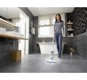 BLACK & DECKER | Steam mop | FSMH13E10-QS | Power 1300 W | Water tank capacity 0.38 L | White/Blue
