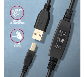 AXAGON USB repeater cable, 10 m | ADR-210B | USB Type A - USB Type B