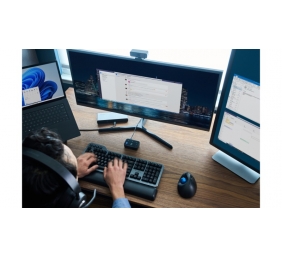 Kensington ProFit Ergo TB450 Trackball Belaidė pelė, RF Wireless + Bluetooth, 1600 DPI, Black/Blue