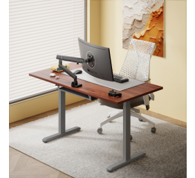 Reguliuojamo aukščio stalas Up Up Bjorn Pilkas, Stalviršis M Tamsaus riešuto spalvos