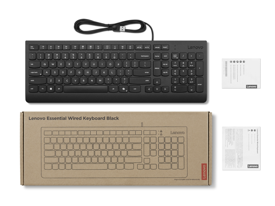 Lenovo Keyboard | Essential | Keyboard | Wired | US English | Black