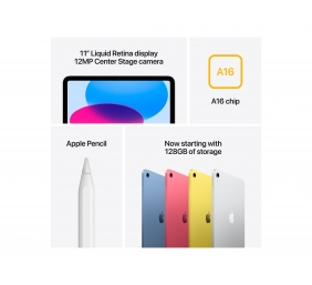 Apple iPad | 11 " | Blue | Liquid Retina | 128 GB | Wi-Fi | Bluetooth | 5.3 | iOS | Warranty 12 month(s)
