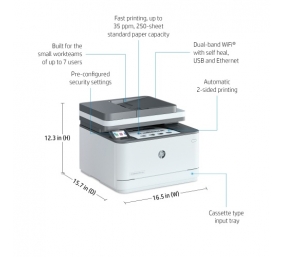 HP LaserJet Pro MFP 3103fdw Spausdintuvas lazerinis nespalvotas MFP A4 33 ppm USB Wi-Fi LAN BT