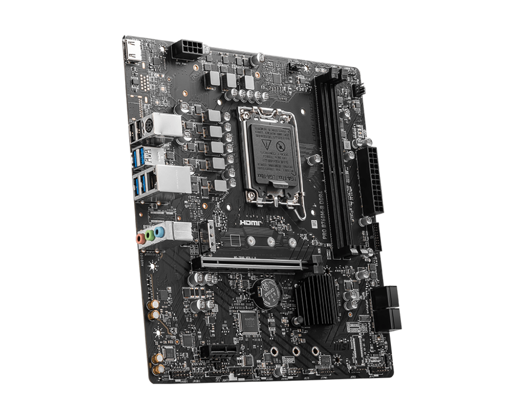 MSI PRO B760M-B DDR4 | Processor family Intel | Processor socket LGA1700 | DDR4 | Supported hard disk drive interfaces SATA, M.2 | Number of SATA connectors 4