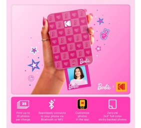 Barbie x Kodak STEP Slim Momentinis mobilus nuotraukų spausdintuvas Colour ZINK 2x3'' 1ppm, BT, Pink