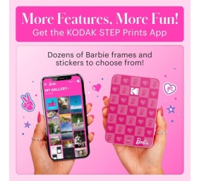 Barbie x Kodak STEP Slim Momentinis mobilus nuotraukų spausdintuvas Colour ZINK 2x3'' 1ppm, BT, Pink
