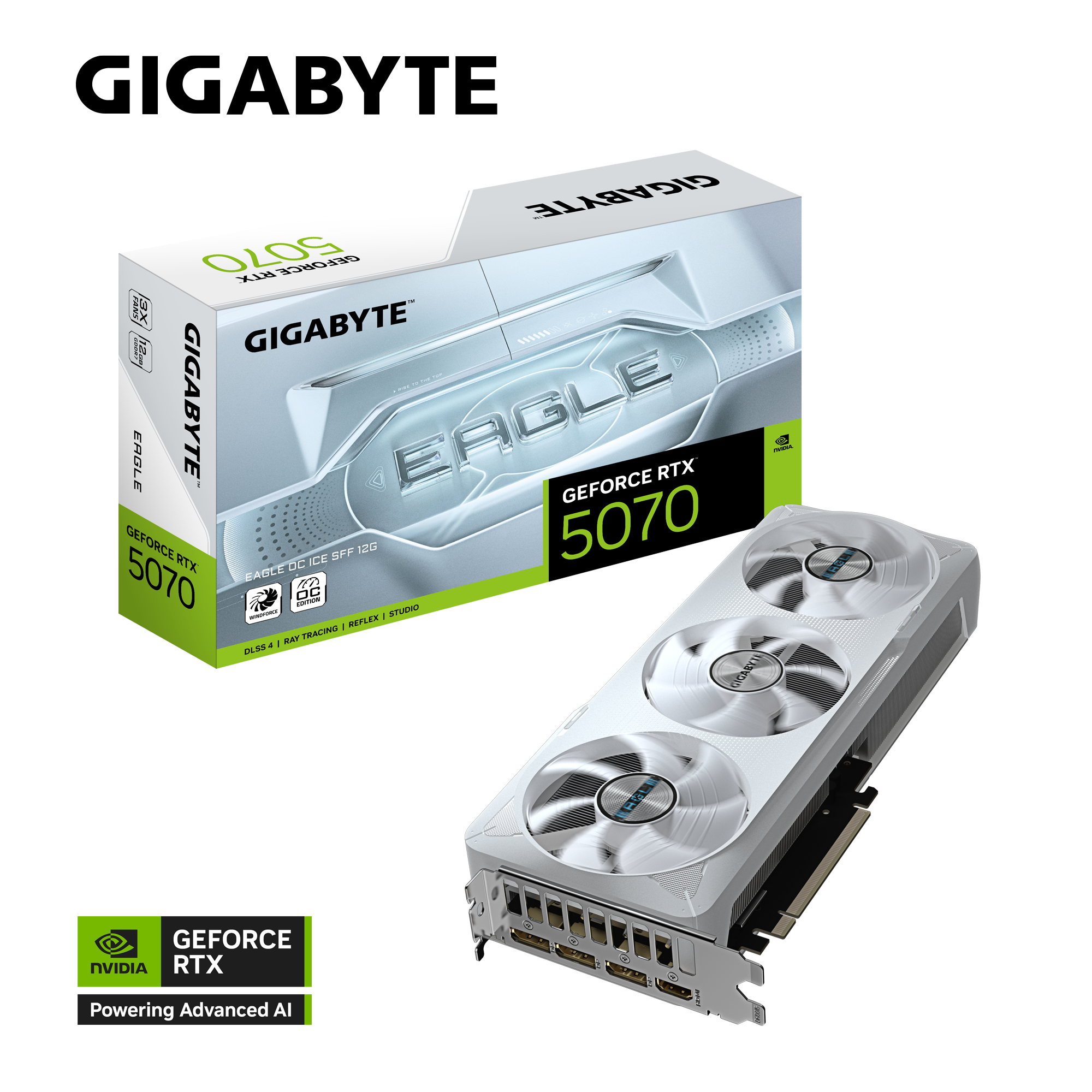 Gigabyte GeForce RTX 5070 EAGLE OC ICE SFF 12G | NVIDIA | 12 GB | GeForce RTX 5070 | HDMI ports quantity 1 | PCI-E 5.0
