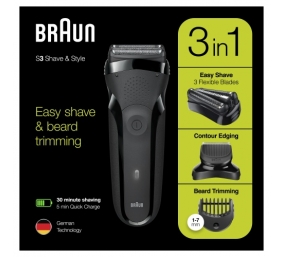 Braun Series 3 Shave&amp;Style 300BT Barzdaskutė, Juoda
