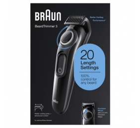 Braun BeardTrimmer3 BT3300 Plaukų kirpimo mašinėlė, Juoda
