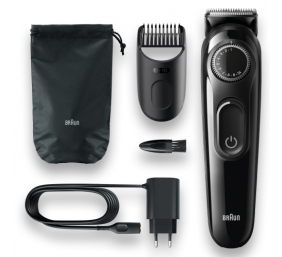 Braun BeardTrimmer3 BT3300 Plaukų kirpimo mašinėlė, Juoda