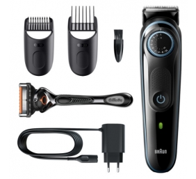 Braun BeardTrimmer3 BT3340 Plaukų kirpimo mašinėlė, Juoda/Mėlyna